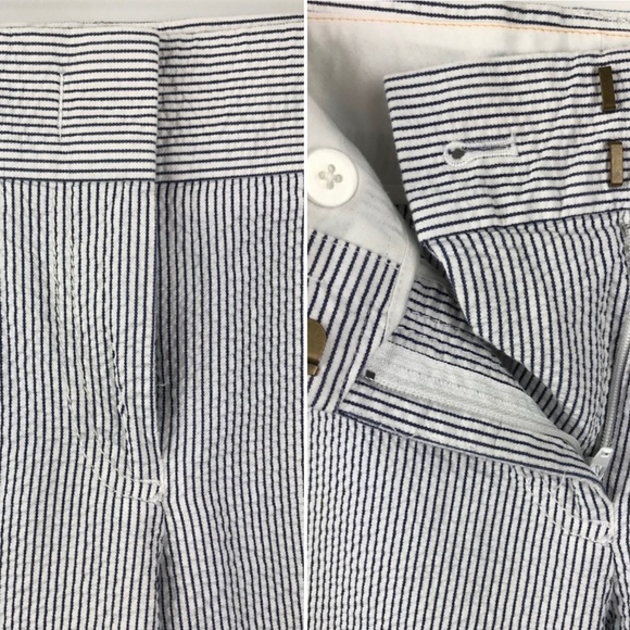 J.Crew Factory White Seersucker Pants 4 - Picture 3 of 7